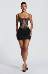 Fioreclo Cornessa Mini Dress in Black Lace