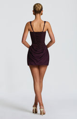 Fioreclo Cornessa Mini Dress in Plum