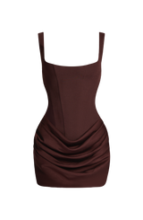 Fioreclo Cornessa Mini Dress in Plum Brown