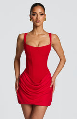 Fioreclo Cornessa Mini Dress in Red