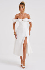 Fioreclo Courtenay Midi Dress in Ivory