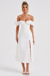 Fioreclo Courtenay Midi Dress in Ivory