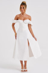 Fioreclo Courtenay Midi Dress in Ivory