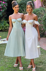 Fioreclo Courtenay Midi Dress in Ivory