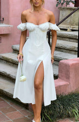 Fioreclo Courtenay Midi Dress in Ivory