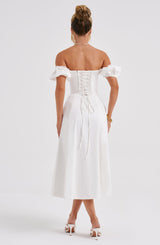 Fioreclo Courtenay Midi Dress in Ivory