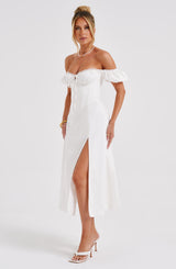 Fioreclo Courtenay Midi Dress in Ivory