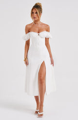 Fioreclo Courtenay Midi Dress in Ivory