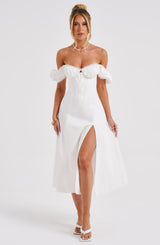Fioreclo Courtenay Midi Dress in Ivory