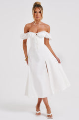 Fioreclo Courtenay Midi Dress in Ivory