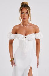 Fioreclo Courtenay Midi Dress in Ivory