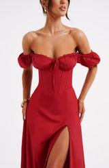 Fioreclo Courtenay Midi Dress in Red