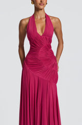 Fioreclo Covana Maxi Dress in Raspberry