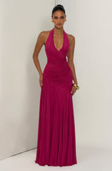 Fioreclo Covana Maxi Dress in Raspberry
