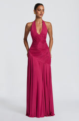 Fioreclo Covana Maxi Dress in Raspberry