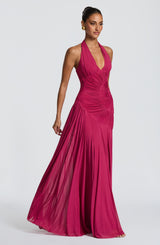 Fioreclo Covana Maxi Dress in Raspberry
