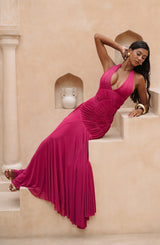 Fioreclo Covana Maxi Dress in Raspberry