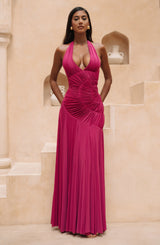Fioreclo Covana Maxi Dress in Raspberry