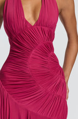 Fioreclo Covana Maxi Dress in Raspberry