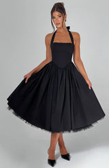 Fioreclo Cressia Midi Dress in Black