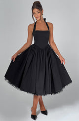Fioreclo Cressia Midi Dress in Black