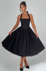 Fioreclo Cressia Midi Dress in Black