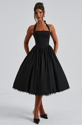 Fioreclo Cressia Midi Dress in Black