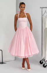 Fioreclo Cressia Midi Dress in Blush