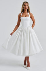 Fioreclo Cressia Midi Dress in Ivory
