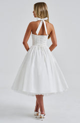 Fioreclo Cressia Midi Dress in Ivory