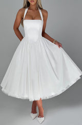 Fioreclo Cressia Midi Dress in Ivory