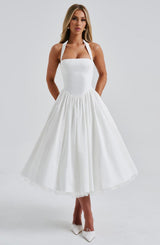 Fioreclo Cressia Midi Dress in Ivory