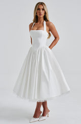 Fioreclo Cressia Midi Dress in Ivory