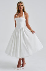 Fioreclo Cressia Midi Dress in Ivory