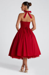 Fioreclo Cressia Midi Dress in Red