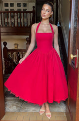Fioreclo Cressia Midi Dress in Red