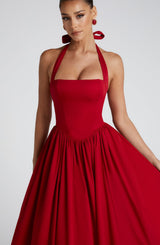 Fioreclo Cressia Midi Dress in Red