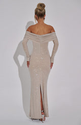 Fioreclo Cypria Maxi Dress in Nude