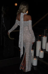 Fioreclo Cypria Maxi Dress in Nude