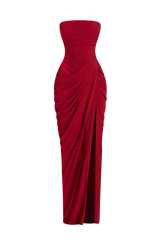 Fioreclo Cyrena Maxi Dress in Deep Red