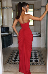Fioreclo Cyrena Maxi Dress in Deep Red