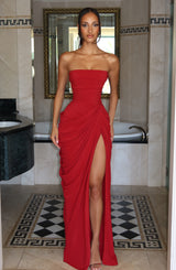 Fioreclo Cyrena Maxi Dress in Deep Red