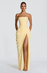 Fioreclo Cyrena Maxi Dress in Lemon