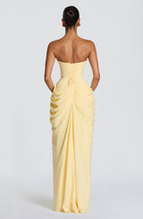 Fioreclo Cyrena Maxi Dress in Lemon