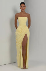 Fioreclo Cyrena Maxi Dress in Lemon