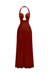 Fioreclo Cyrenna Maxi Dress in Deep Rust