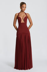 Fioreclo Cyrenna Maxi Dress in Deep Rust