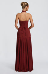 Fioreclo Cyrenna Maxi Dress in Deep Rust