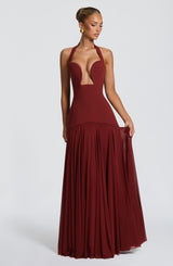 Fioreclo Cyrenna Maxi Dress in Deep Rust