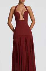 Fioreclo Cyrenna Maxi Dress in Deep Rust